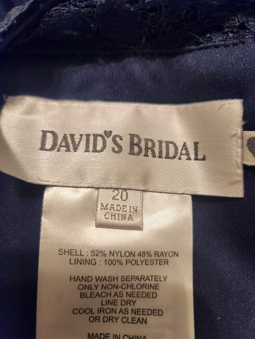 David's Bridal Navy Lace-Trim Blazer